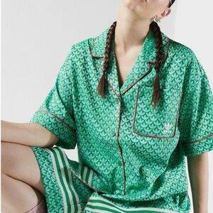 Adidas Women's Green Leaf Print Shirt
